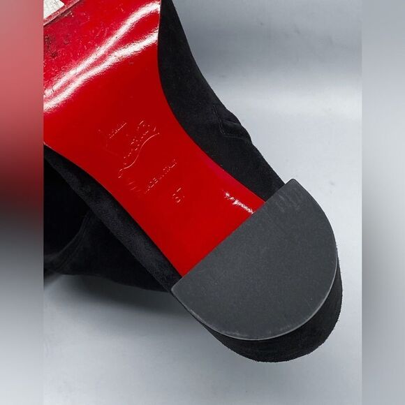 Christian Louboutin Black Stretchadoxa Botta Alta Suede Boots size 37 - Picture 16 of 16